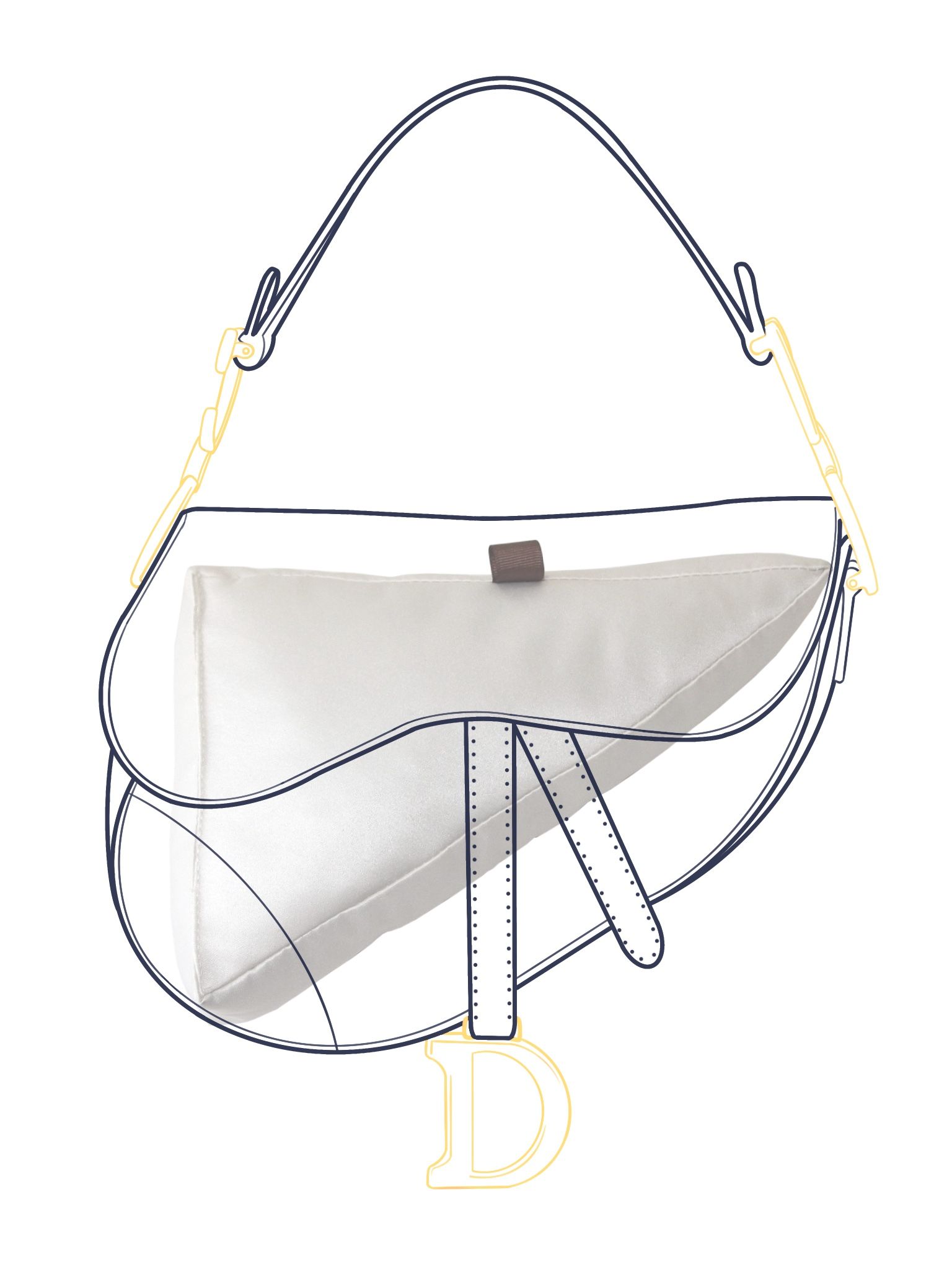 Luxury Bags Dior - เหมาะสำหรับกระเป๋าใส่กระเป๋าอานม้ากระเป๋าถือแบบหรูหราช่วยปรับรูปทรงหมอนเบาะรองนั่งสำหรับกระเป๋าอานม้า Dior