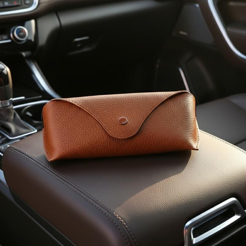 Luxury Bags Consignment - กล่องใส่แว่นตาหนัง PU แฟชั่น พกพาสะดวก สำหรับผู้ชายและผู้หญิง กล่องแว่นตาดีไซน์หรูหรา