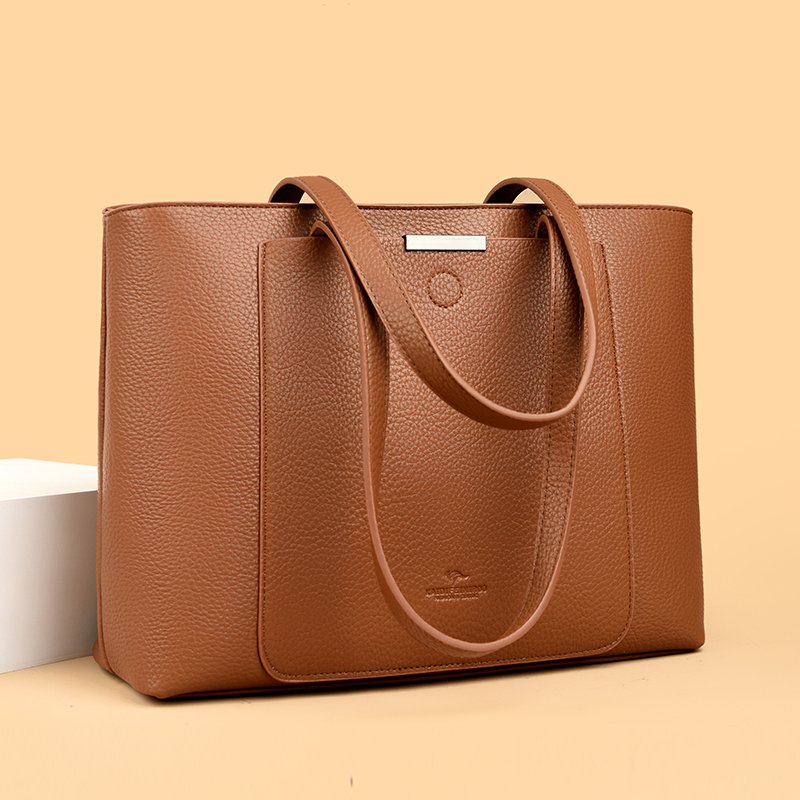 Luxury Bags For School - ของแท้ยี่ห้อ Soft Pu หนังกระเป๋ากระเป๋าถือขนาดใหญ่ผู้หญิงไหล่กระเป๋าสําหรับแล็ปท็อป Luxury Designer