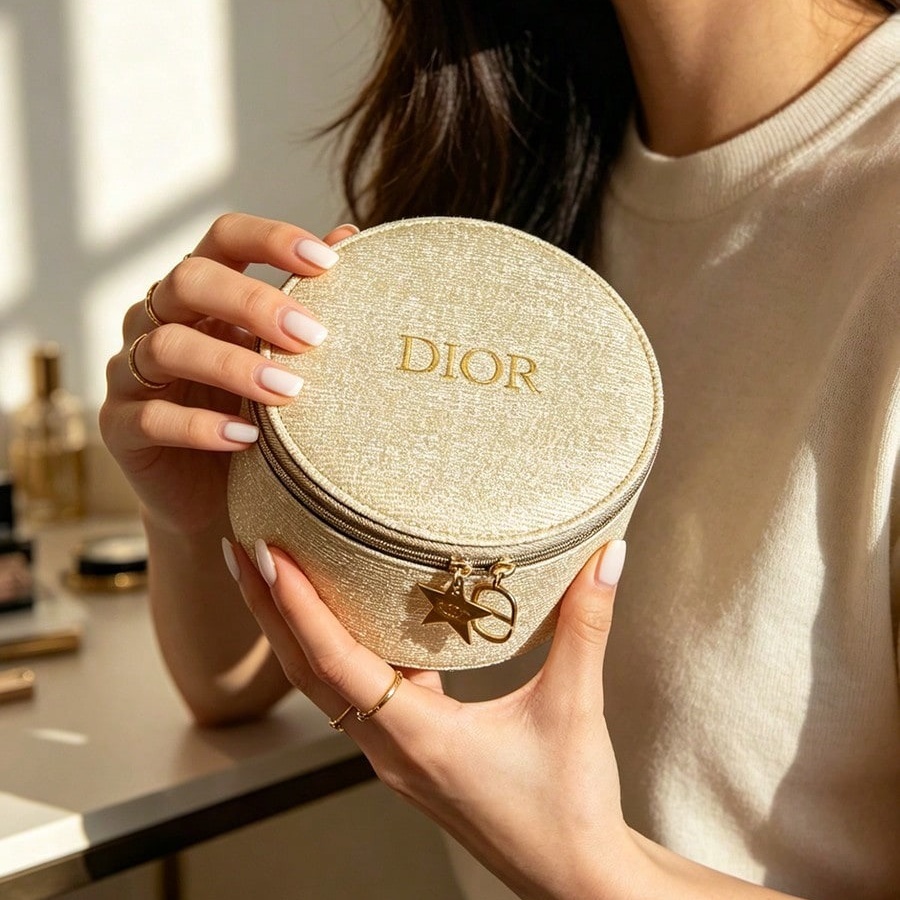 Luxury Bags Dior - คริสเตียน ดิออร์ ดิออร์'ส แบ็ก วูเมนกระเป๋าแต่งหน้าทรงเค้กทรงกลม กระเป๋าใส่อาหารกลางวันแบบพกพาอเนกประสงค์