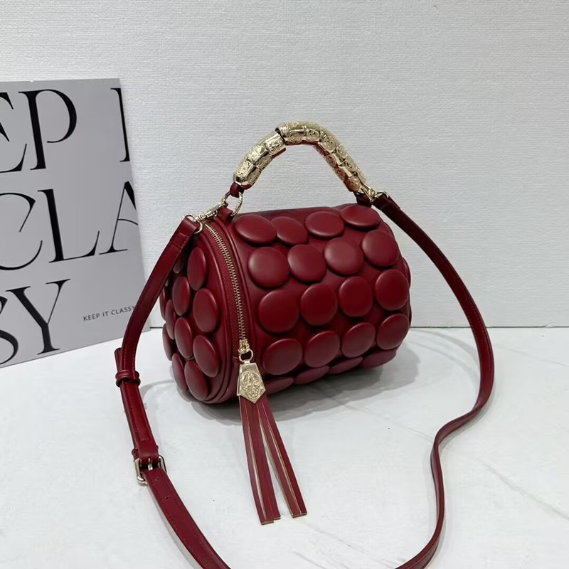 Luxury Bags Youtube - กระเป๋าถือหนังทรงกลมแบบย้อนยุคสำหรับผู้หญิง ดีไซน์ใหม่ปี 2025 หรูหรา ระดับไฮเอนด์ พร้อมสายสะพายไหล่และสายสะพายข้าง