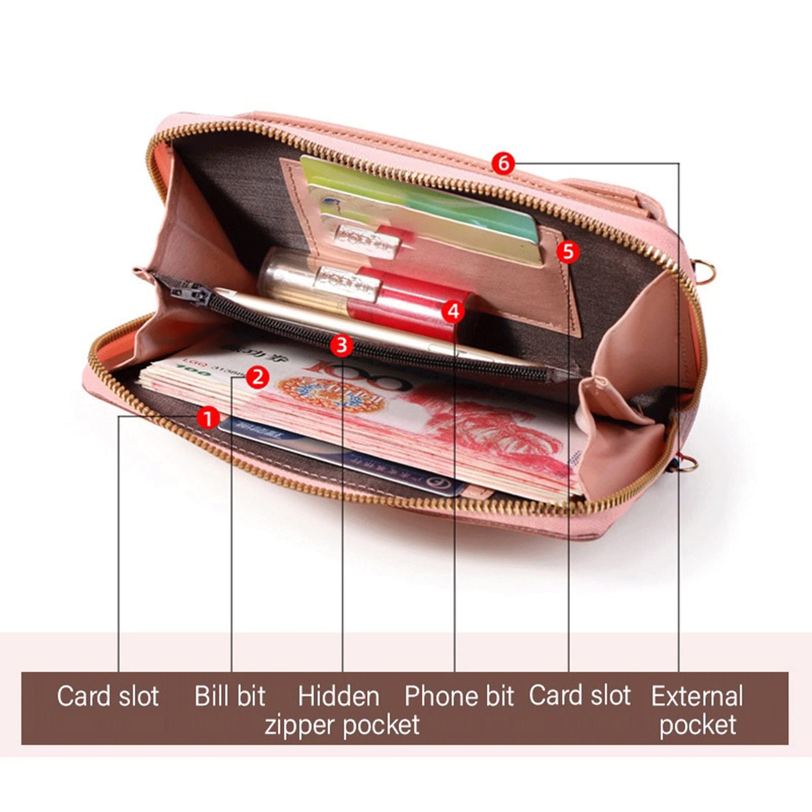 กระเป๋าสะพายไหล่ผู้หญิง กระเป๋ - Wristlet Wallet Zipper บทวิจารณ์และราคา