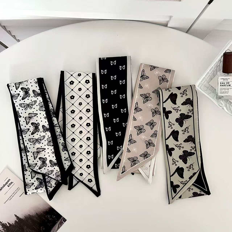 ผ้าพันคอไหมขนาดเล็ก ลายผีเสื้อ - Luxury Bags Shopping บทวิจารณ์และราคา
