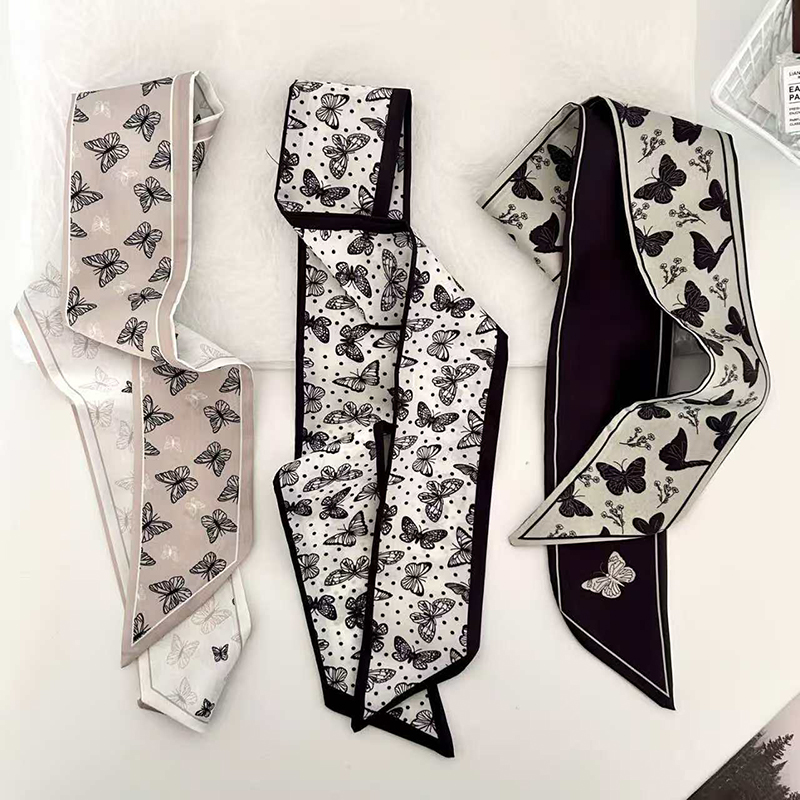 ผ้าพันคอไหมขนาดเล็ก ลายผีเสื้อ - Luxury Bags Shopping บทวิจารณ์และราคา