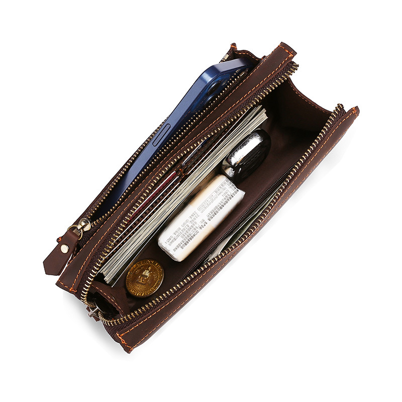 กระเป๋าคลัทช์ผู้ชายทรงยาว กระเ - Wristlet Wallet Zipper บทวิจารณ์และราคา