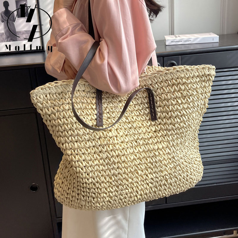 ฟางทอ Tote กระเป๋า Casual ขนาด - Luxury Bags Shopping บทวิจารณ์และราคา