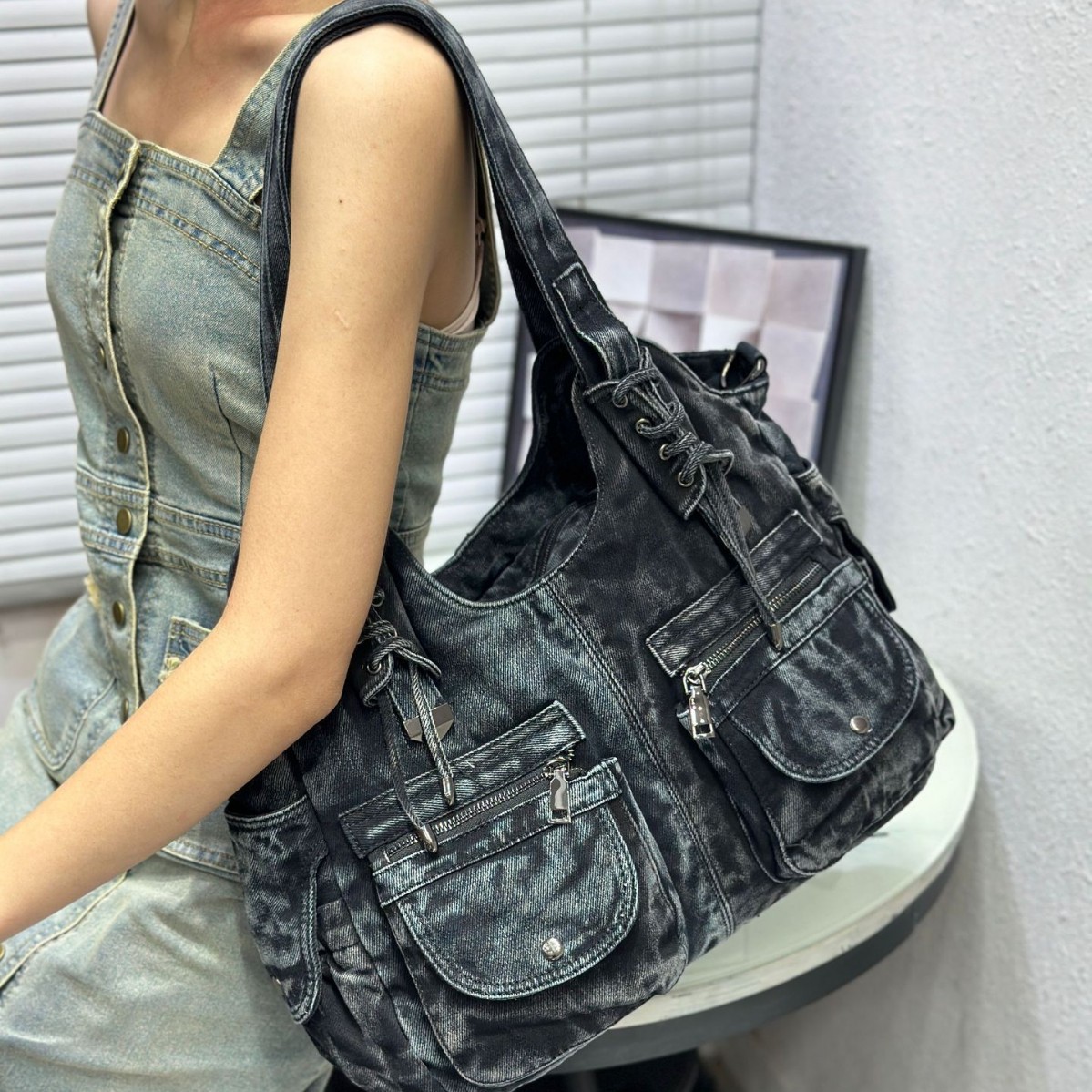 กระเป๋าเดนิมผู้หญิง Y2K วินเทจ - Wristlet Wallet Zipper บทวิจารณ์และราคา
