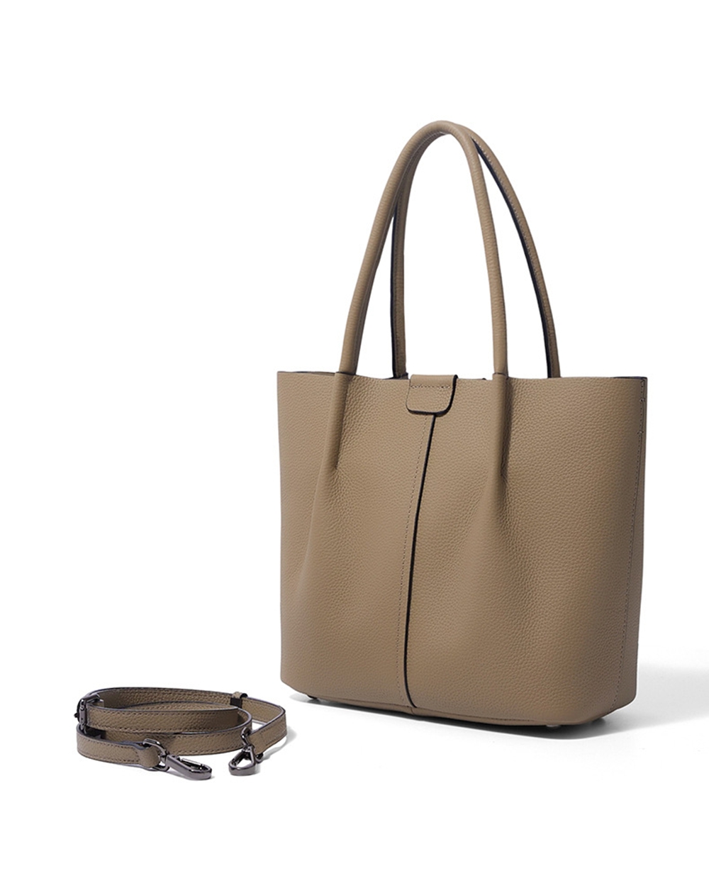 กระเป๋าสะพายไหล่หนังแท้คุณภาพส - Structured Handbag Top Handle บทวิจารณ์และราคา