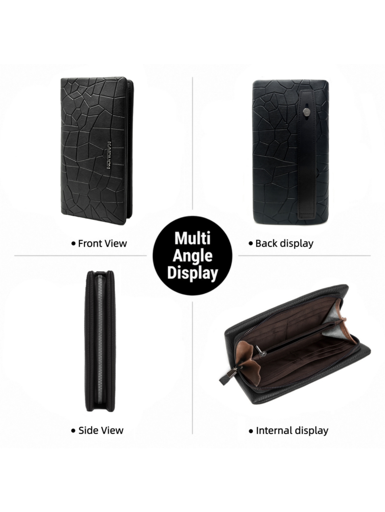 กระเป๋าสตางค์หนัง PU ลายหินเรข - Wristlet Wallet Zipper บทวิจารณ์และราคา