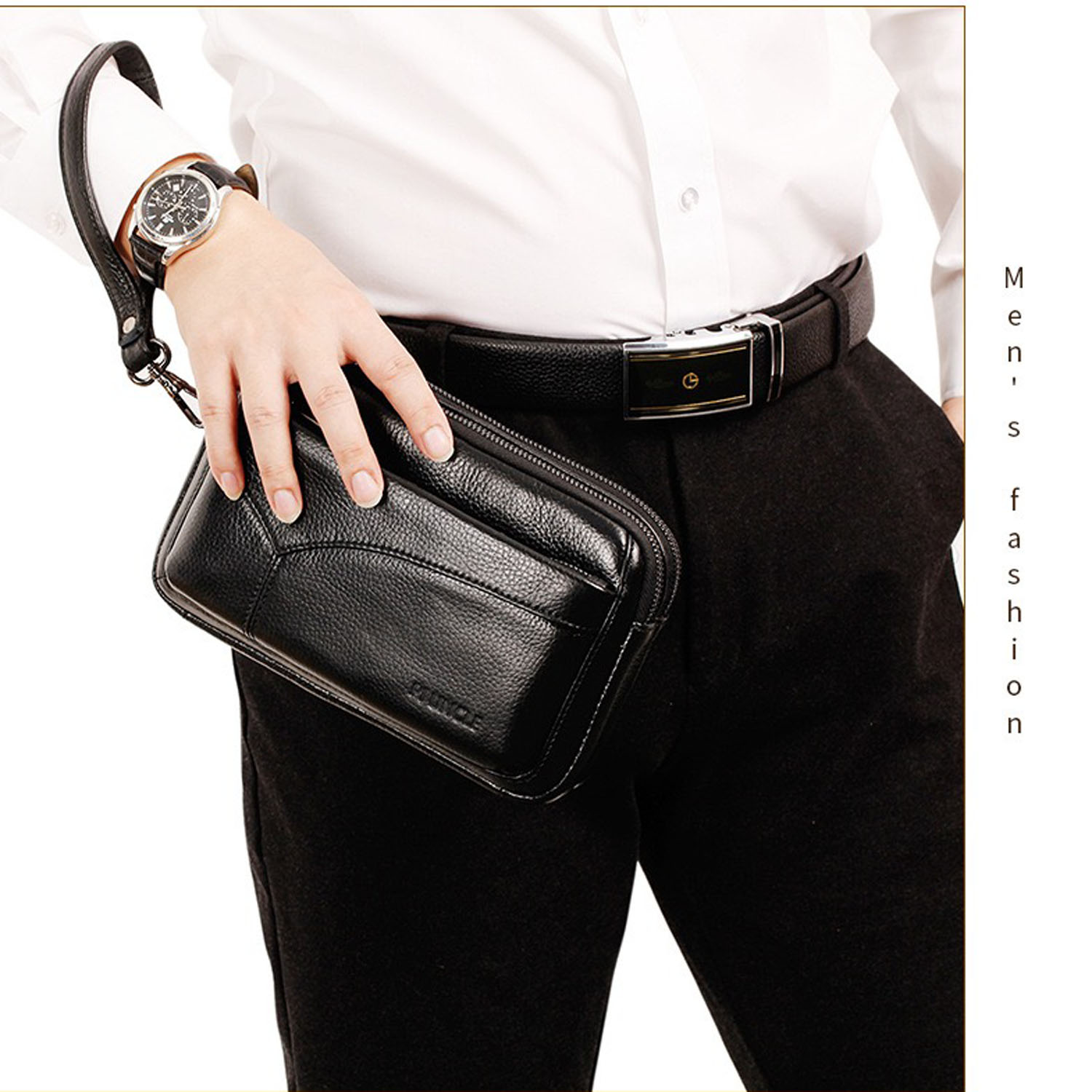 กระเป๋าคลัทช์ธุรกิจแฟชั่นหนังแ - Wristlet Wallet Zipper บทวิจารณ์และราคา