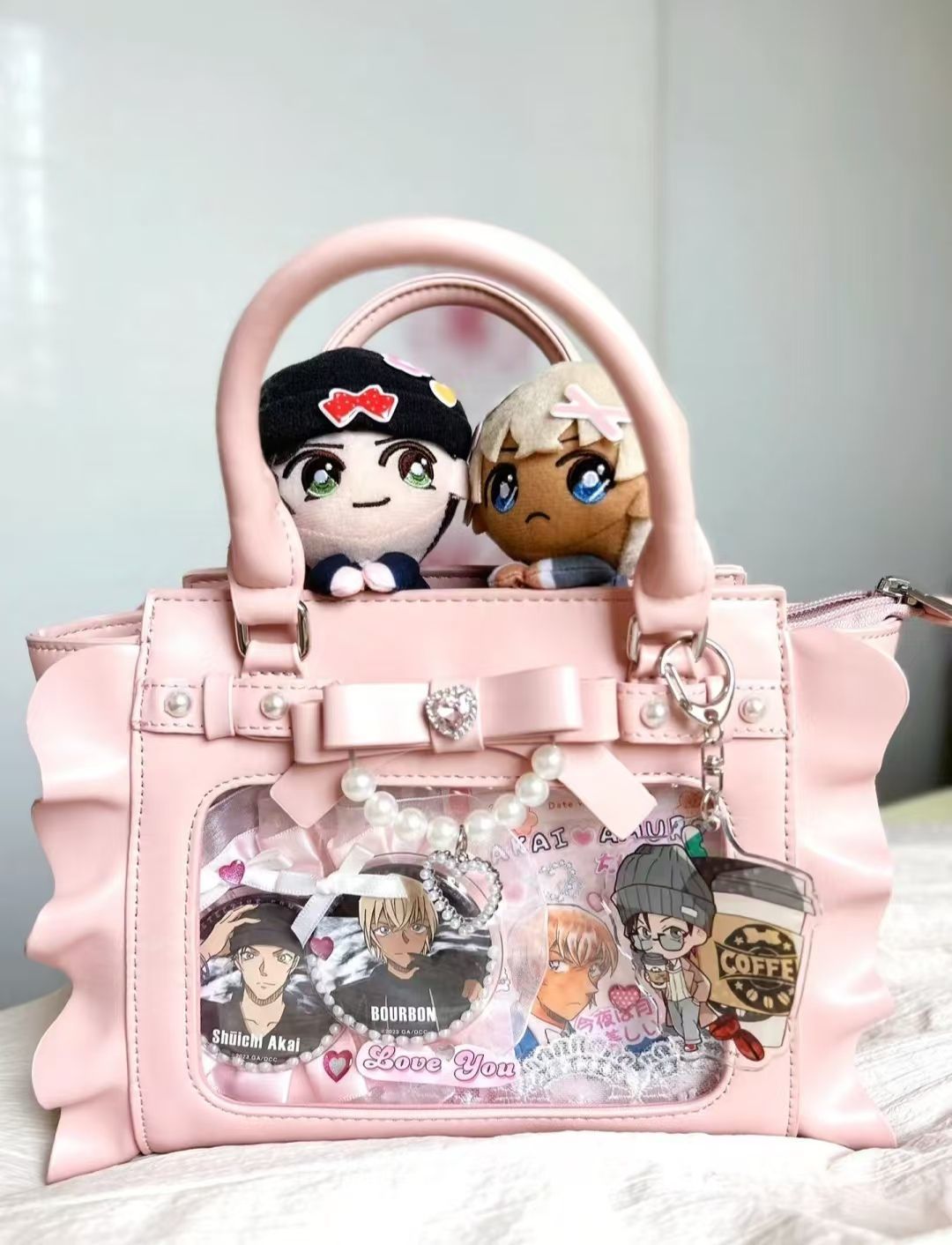 Harajuku สแควร์สีชมพู Ita กระเ - Wristlet Wallet Zipper บทวิจารณ์และราคา